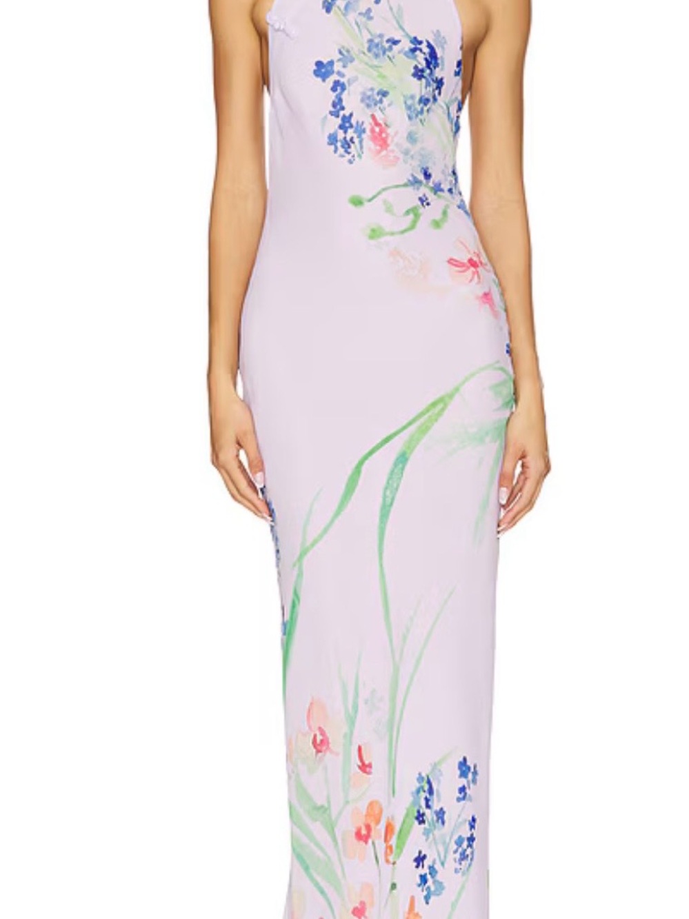 Sau Lee Gillian Dress in Lavender Multi Size 14
